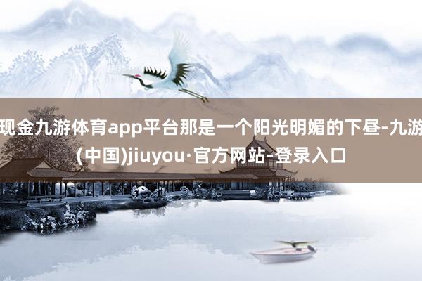 现金九游体育app平台那是一个阳光明媚的下昼-九游(中国)jiuyou·官方网站-登录入口