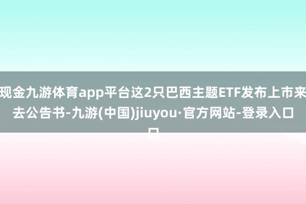 现金九游体育app平台这2只巴西主题ETF发布上市来去公告书-九游(中国)jiuyou·官方网站-登录入口