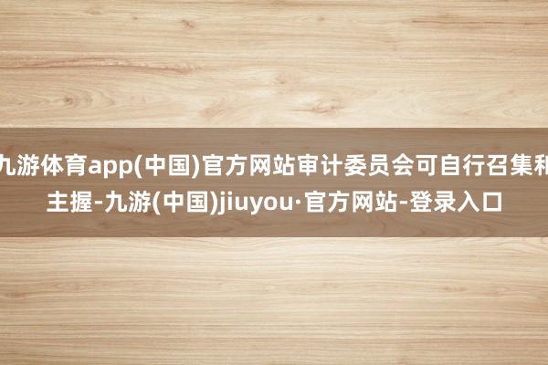 九游体育app(中国)官方网站审计委员会可自行召集和主握-九游(中国)jiuyou·官方网站-登录入口
