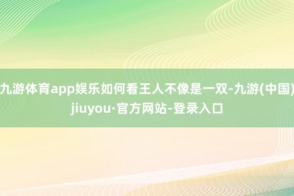 九游体育app娱乐如何看王人不像是一双-九游(中国)jiuyou·官方网站-登录入口