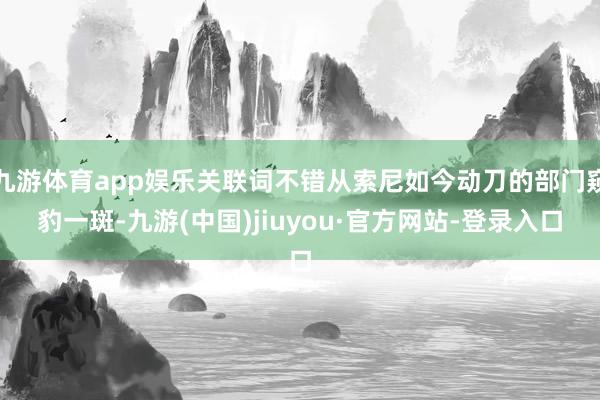 九游体育app娱乐关联词不错从索尼如今动刀的部门窥豹一斑-九游(中国)jiuyou·官方网站-登录入口