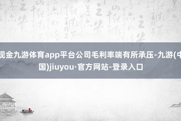 现金九游体育app平台公司毛利率端有所承压-九游(中国)jiuyou·官方网站-登录入口